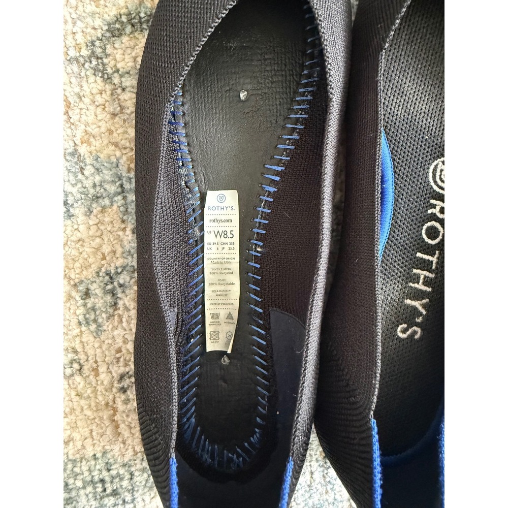 Rothy's 'The Point' Black Knit Ballet Flat Size 8.5 Excellent Condition - Picture 7 of 7